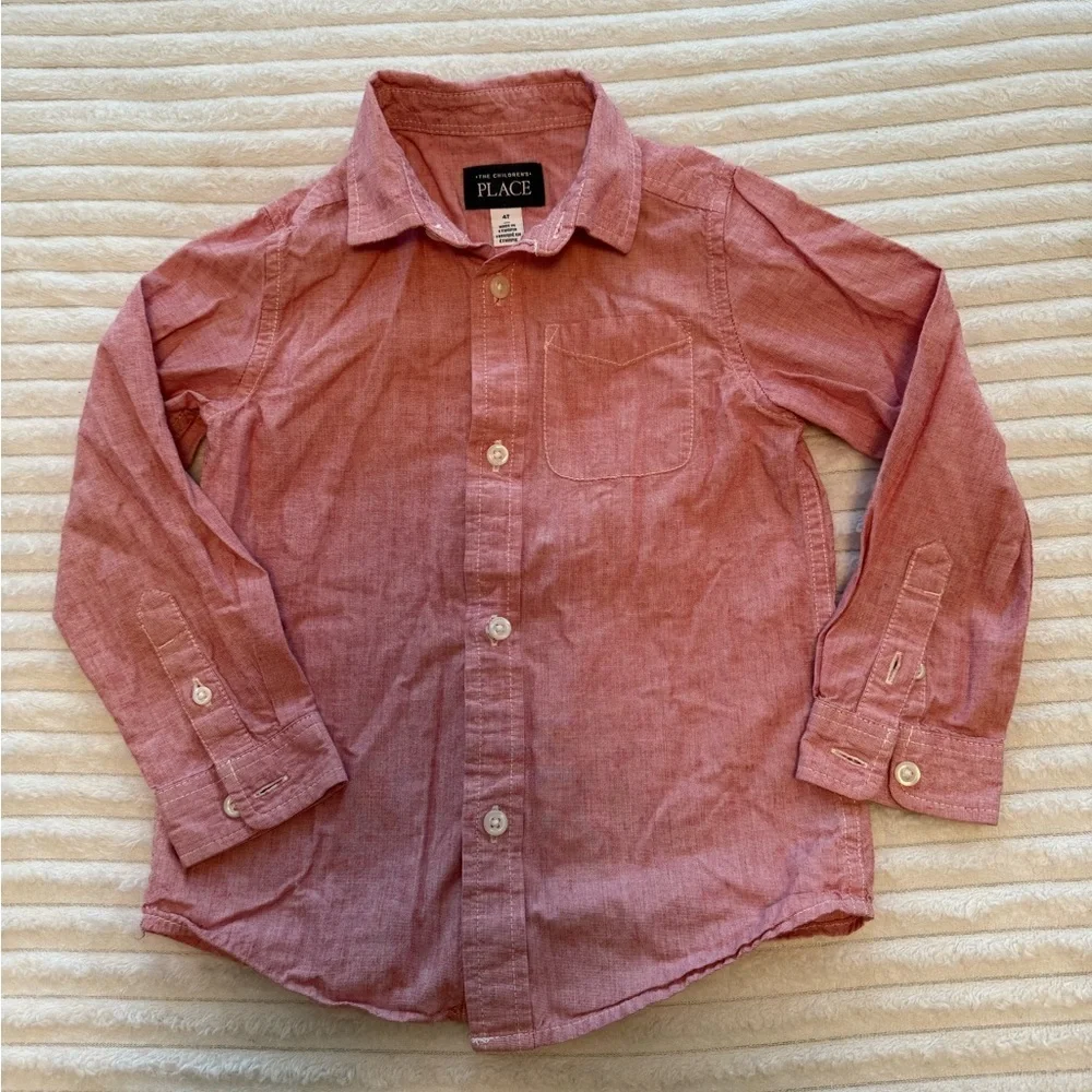 The Children's Place Light Red Button-Down Shirt